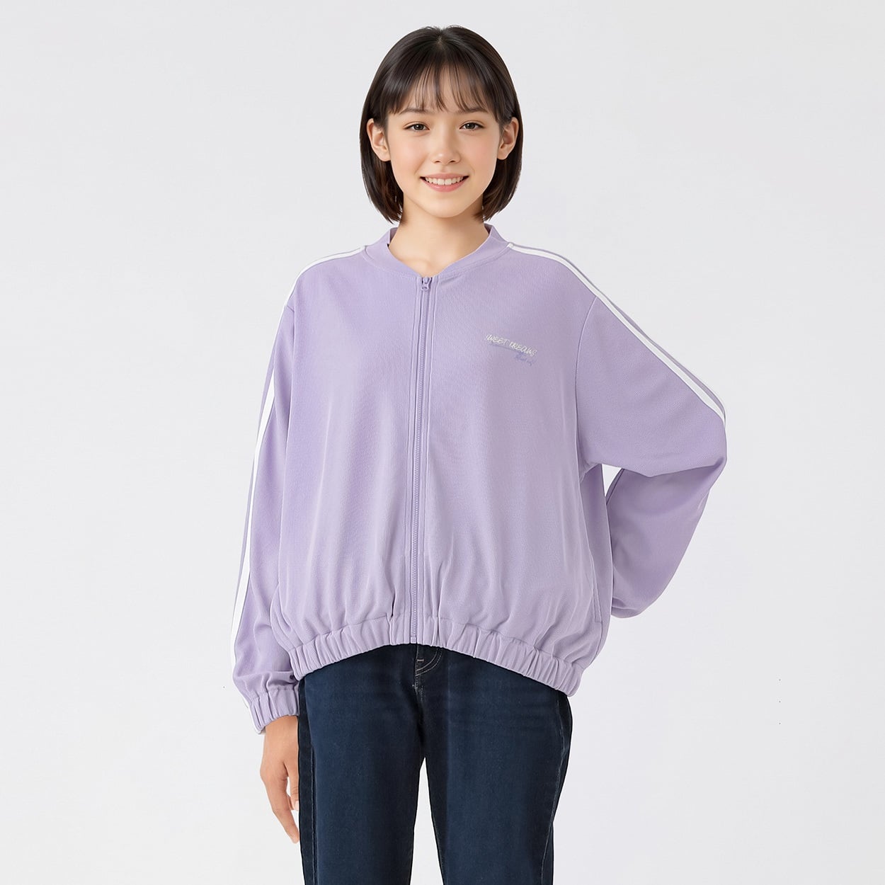 ワッフルライン入りブルゾン 女の子 キッズ 130cm-160cm | イオン