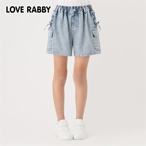 ラブラビ ケミカルデニムレースアップカーゴショートパンツ 女の子 キッズ 130cm-160cm
