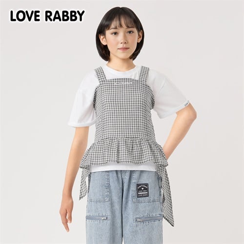 ラブラビ イレギュラーヘムチェックキャミコンポ 女の子 キッズ 130cm-160cm