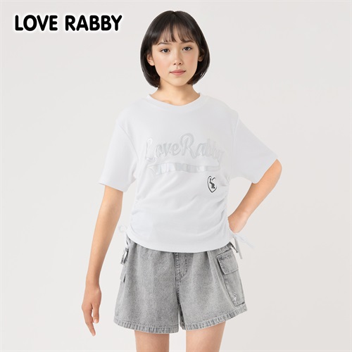 ラブラビ テレコ脇シャーリングＴシャツ 女の子 キッズ 130cm-160cm