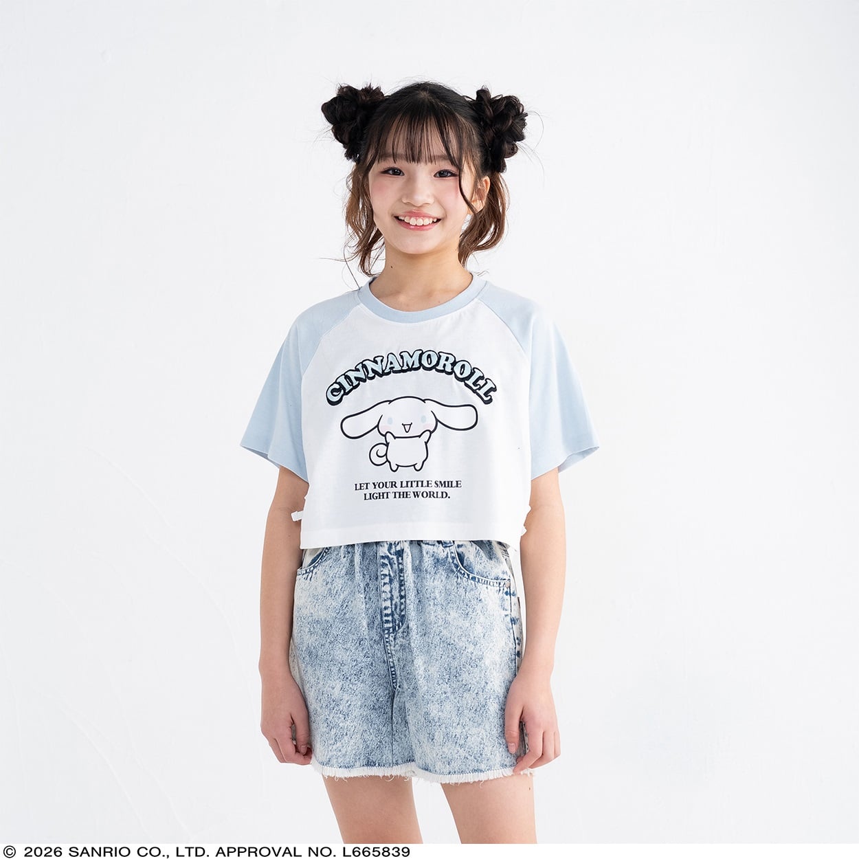 PIAMON ラグランＴシャツ 女の子 キッズ 130cm-160cm(サックス(シナモロール)-140cm)