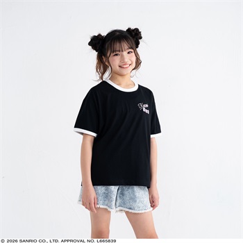 PIAMON クロミ リンガーＴシャツ 女の子 キッズ 130cm-160cm(ブラック-130cm)