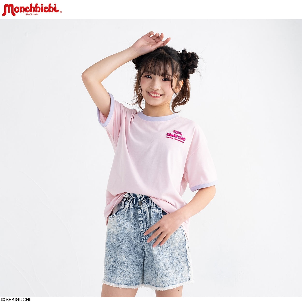 美品　LOVEMOSCHINO　Gジャン　ポップロゴプリント　40サイズ　ピンク PIAMON モンチッチ×チムたん リンガーTシャツ 女の子 キッズ 130cm