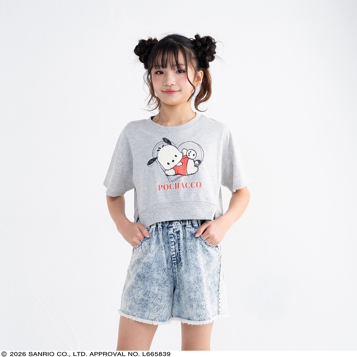 PIAMON ポチャッコ 前後差Tシャツ 女の子 キッズ 130cm-160cm