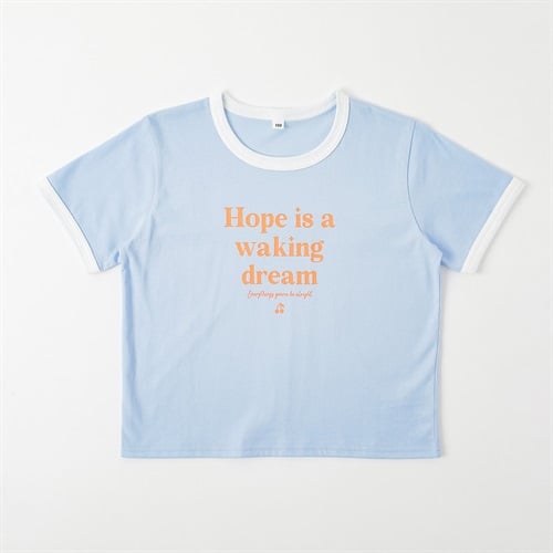 ロゴプリントリンガーTシャツ 女の子 キッズ 130cm-160cm(サックス-130cm)