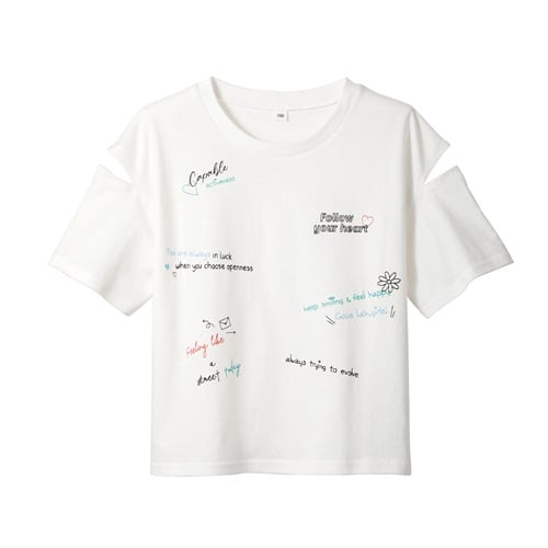 ロゴ総柄プリントTシャツ 女の子 キッズ 130cm-160cm