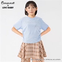 ラブラビ ＜シナモロール＞コラボＴシャツ 女の子 キッズ 130cm-160cm(サックス-130cm)