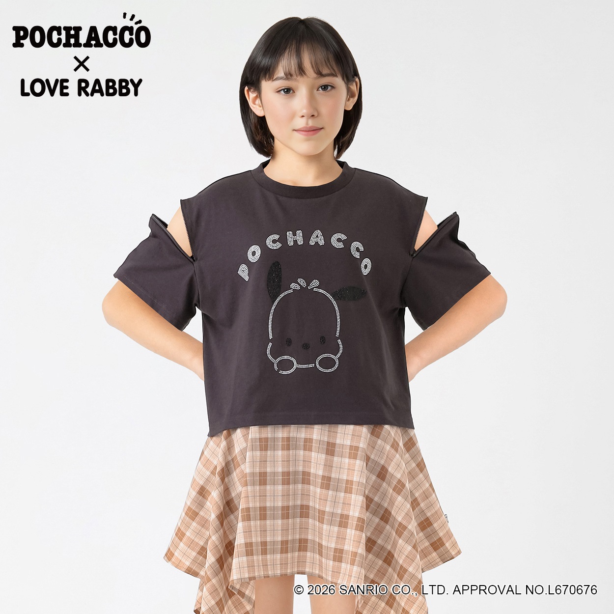 ラブラビ ＜ポチャッコ＞コラボTシャツ 女の子 キッズ 130cm-160cm