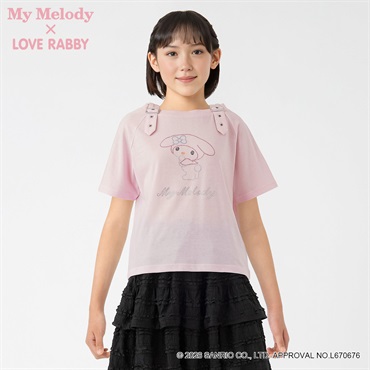 ラブラビ ＜マイメロディ＞コラボＴシャツ 女の子 キッズ 130cm-160cm(ピンク-130cm)