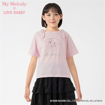 ラブラビ ＜マイメロディ＞コラボＴシャツ 女の子 キッズ 130cm-160cm(ピンク-130cm)