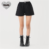 Giselly(ジゼリー) ホットフィックスショーパン 女の子 キッズ 130cm-160cm(ブラック-130cm)