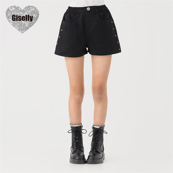 Giselly(ジゼリー) ホットフィックスショーパン 女の子 キッズ 130cm-160cm(ブラック-160cm)