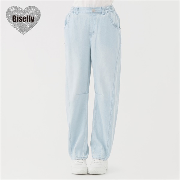 Giselly(ジゼリー) カーブデニムパンツ 女の子 キッズ 130cm-160cm(サックス-140cm)