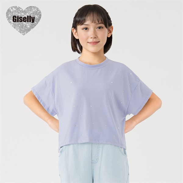 Giselly(ジゼリー) ラインストーンTシャツ 女の子 キッズ 130cm-160cm(パープル-150cm)