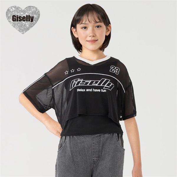 Giselly(ジゼリー) チュールドッキングT 女の子 キッズ 130cm-160cm(ブラック-140cm)
