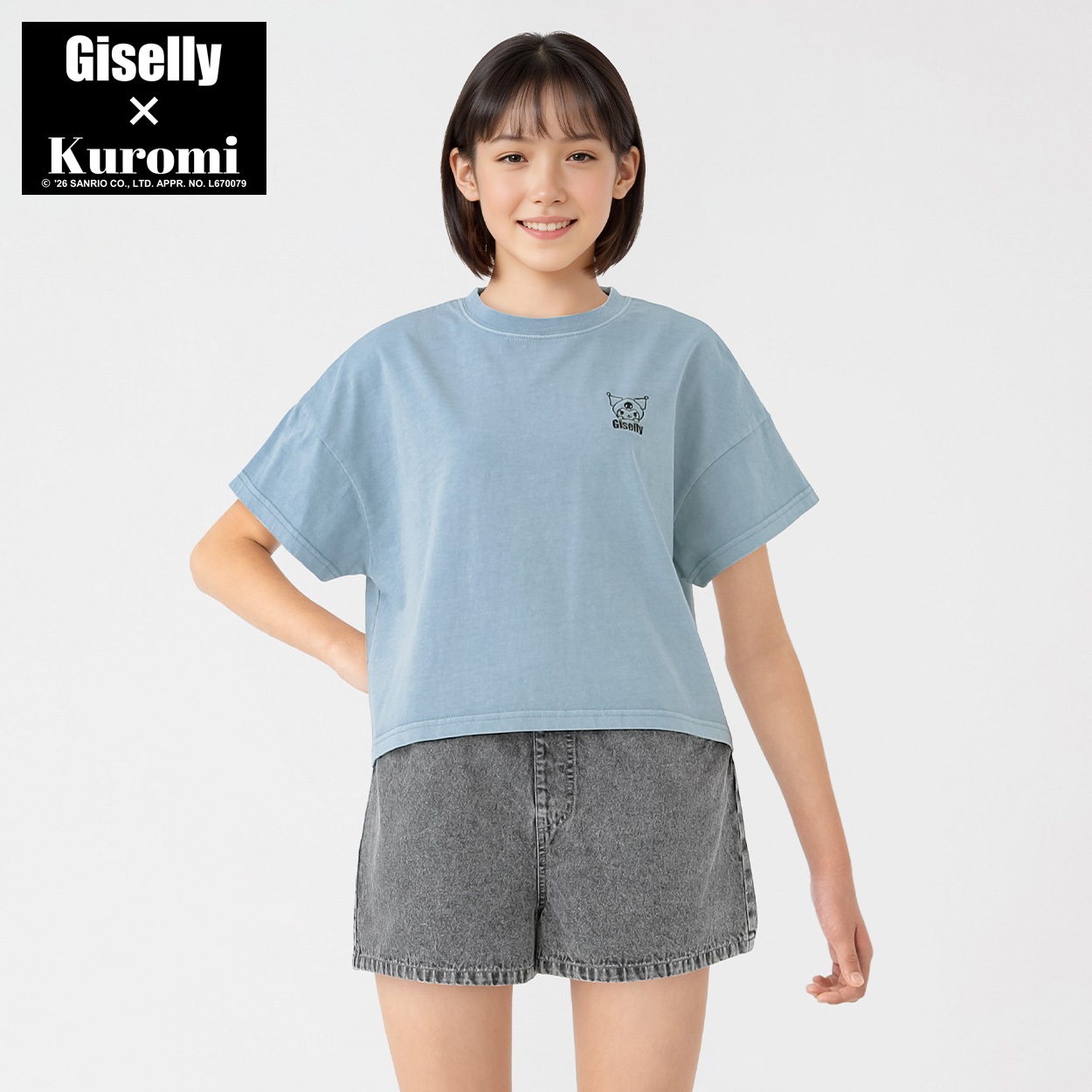 ジゼリー＜クロミ＞ ピグメントTシャツ 女の子 キッズ 130cm-160cm(サックス-130cm)