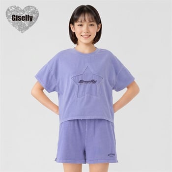 Giselly（ジゼリー） ピグメントTシャツ キッズ 女の子 130cm-160cm(パープル-130cm)