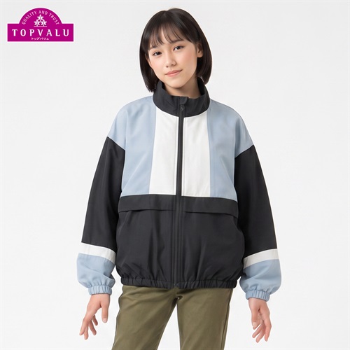 はっ水UV対策ジャケット キッズ 女の子 トップバリュ 130cm-160cm(ブラック-130cm)