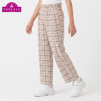 ワイドパンツ キッズ 女の子 トップバリュ 130cm-160cm(ベージュ-130cm)