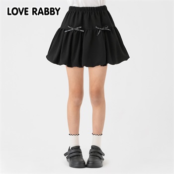 LOVERABBY(ラブラビ) ロゴリボンバルーンスカパン キッズ 女の子 130cm-160cm(ブラック-130cm)