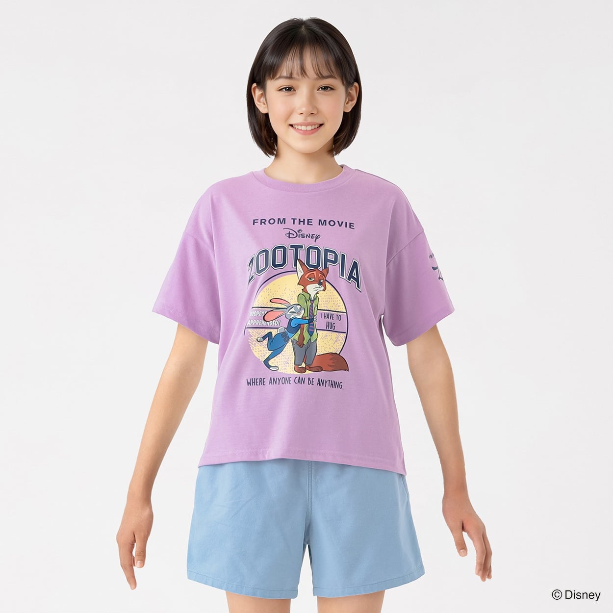 ディズニー/ズートピア ニックとジュディTシャツ キッズ 女の子 130cm-160cm(ラベンダー-130cm)