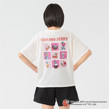 トムとジェリー 9連プリントTシャツ キッズ 女の子 130cm-160cm(アイボリー-130cm)