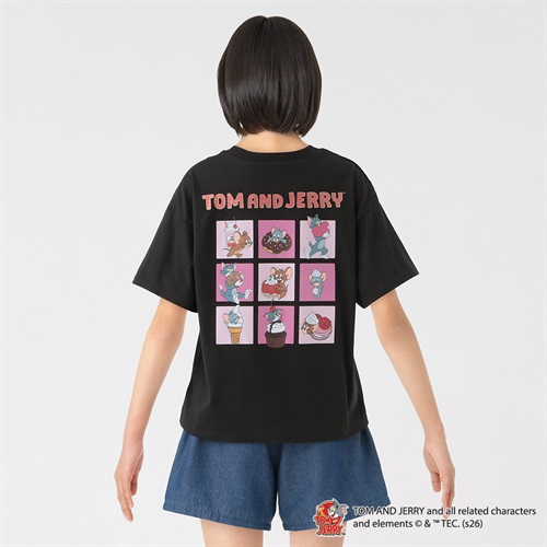 トムとジェリー 9連プリントTシャツ キッズ 女の子 130cm-160cm(ブラック-130cm)