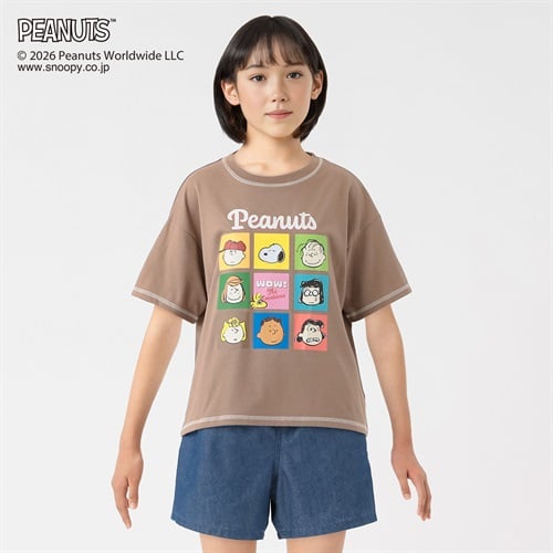 PEANUTS スヌーピー ダーク系Tシャツ キッズ 女の子 130cm-160cm