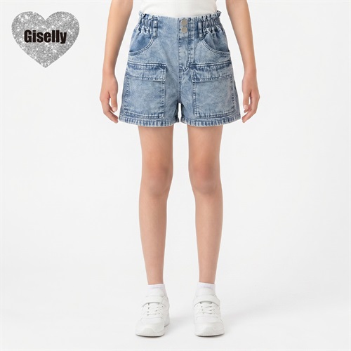 Giselly(ジゼリー) ポケット使いデニムショートパンツ キッズ 女の子 130cm-160cm