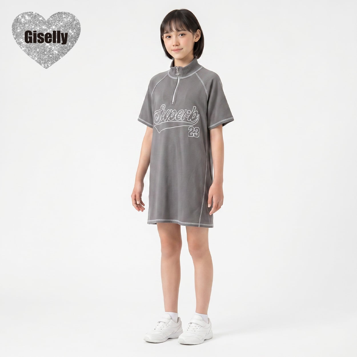 Giselly(ジゼリー) ハーフZIPチュニックワンピース キッズ 女の子
