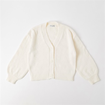 フェザーカーディガン キッズ 女の子 130cm-160cm(ホワイト-130cm)