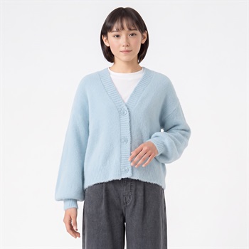 フェザーカーディガン キッズ 女の子 130cm-160cm(サックス-130cm)