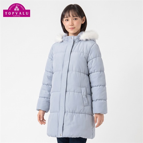 洗えるはっ水シャーリング中わたジャケット キッズ 女の子 トップバリュ(TOPVALU) 130～160cm(サックス-130cm)