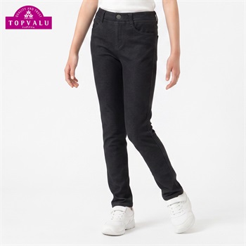あたたか裏シャギーニットパンツ キッズ 女の子 トップバリュ 130cm-160cm(ネイビー-130cm)