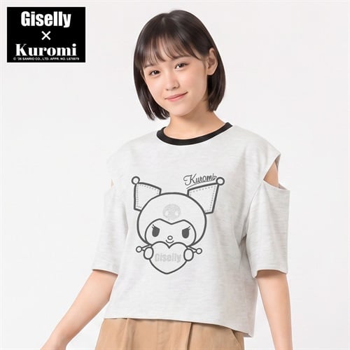 ジゼリー＜クロミ＞ 肩開きTシャツ キッズ 女の子 130cm-160cm(ホワイト-130cm)