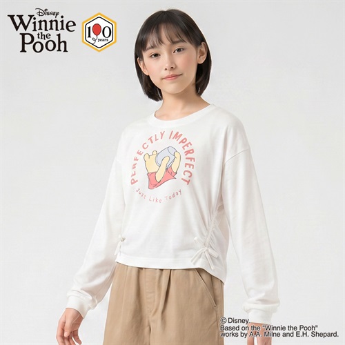 くまのプーさん / シャーリング長袖Tシャツ キッズ 女の子 130cm-160cm