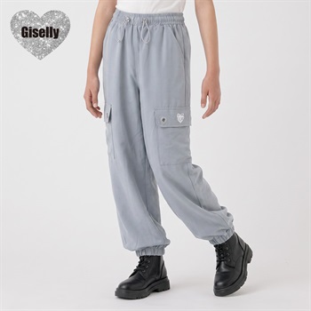 Giselly(ジゼリー) ヴィンテージサテンカーゴパンツ キッズ 女の子 130cm-160cm(サックス-130cm)