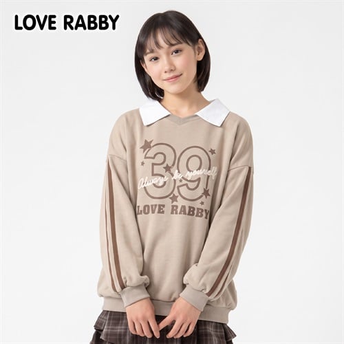 LOVERABBY(ラブラビ) 裏毛ポロ衿スウェットチュニック キッズ 女の子 （130～160cm）