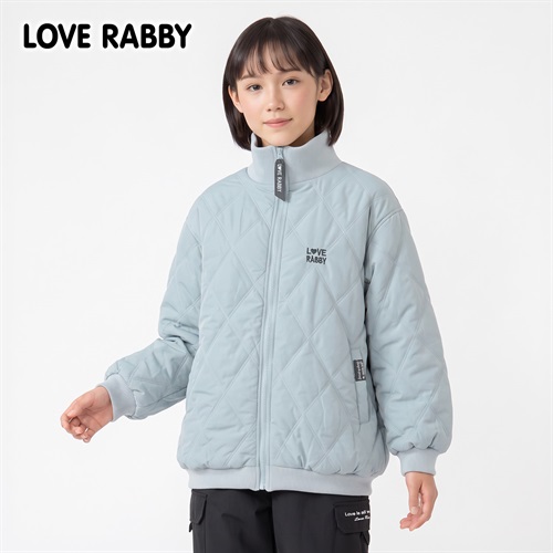 LOVERABBY(ラブラビ) 中綿キルトハーフジャケット キッズ 女の子 130cm-160cm(サックス-130cm)