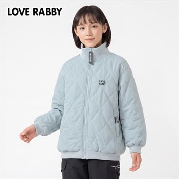 LOVERABBY(ラブラビ) 中綿キルトハーフジャケット キッズ 女の子 130cm-160cm(サックス-130cm)