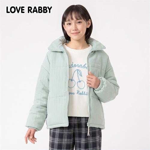 LOVERABBY(ラブラビ) 中綿コールテンジャケット キッズ 女の子 130cm-160cm(ミント-130cm)