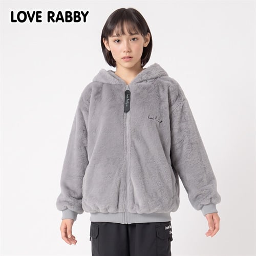 LOVERABBY(ラブラビ) 裏付きファーパーカージャケット キッズ 女の子 130cm-160cm