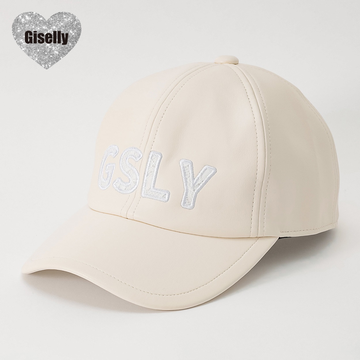 Giselly(ジゼリー) フェイクレザーキャップ キッズ 女の子(ホワイト-フリー)