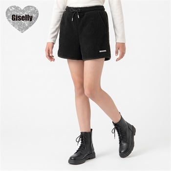 Giselly(ジゼリー) ボアショートパンツ キッズ 女の子 130cm-160cm(ブラック-130cm)
