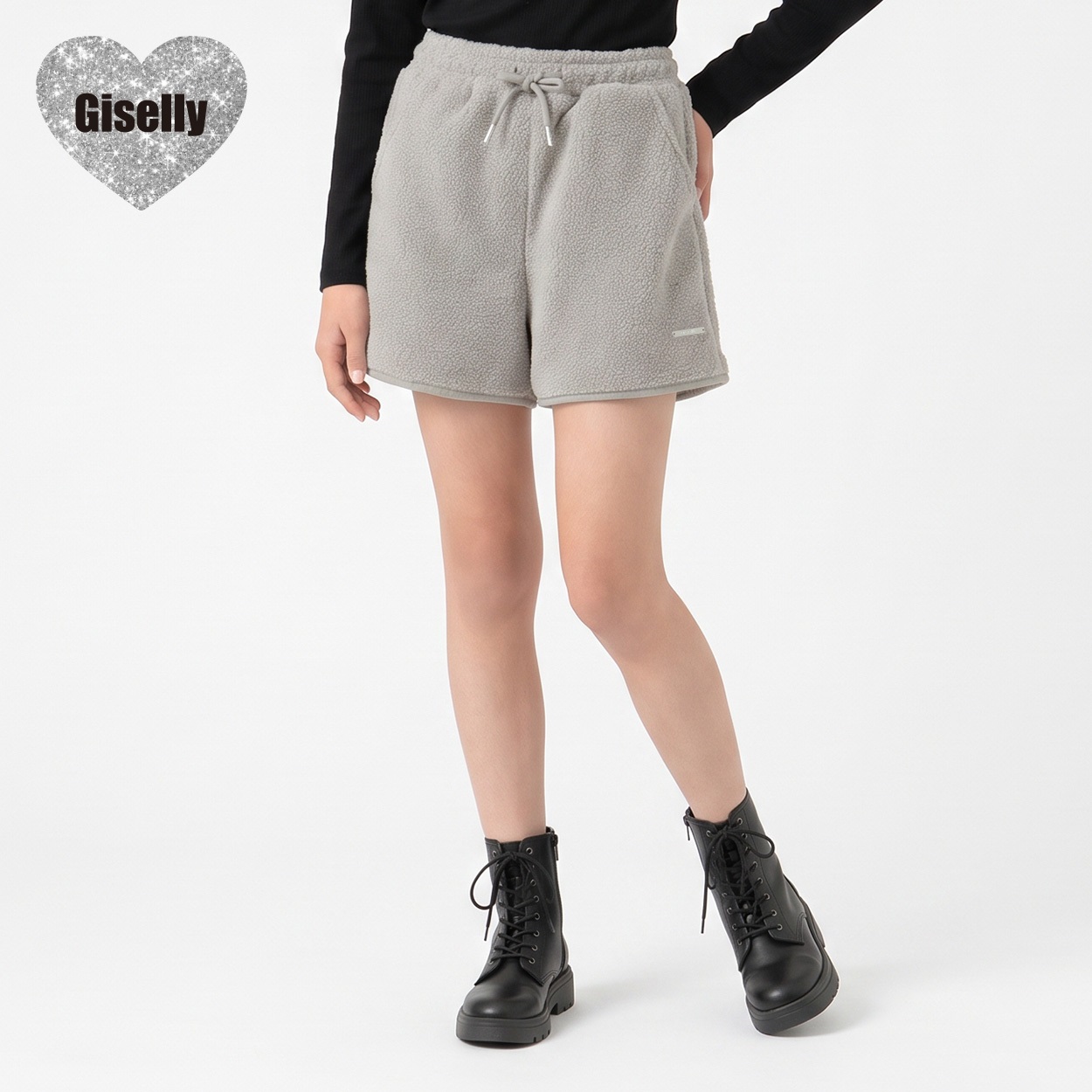Giselly(ジゼリー) ボアショートパンツ キッズ 女の子 130cm-160cm(ベージュ-140cm)