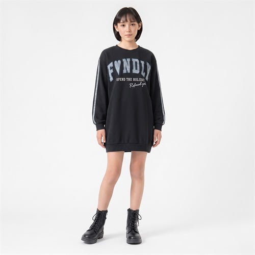 デニム風アップリケワンピース キッズ 女の子 130cm-160cm