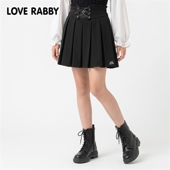 LOVERABBY(ラブラビ) レースアップタックキュロット キッズ 女の子 （130～160cm）(ブラック-130cm)