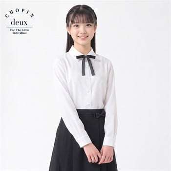 ベーシックブラウス キッズ 女の子 140cm-170cm(ホワイト-140cm)