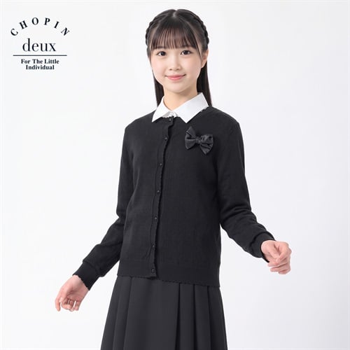 フォーマルカーディガン キッズ 女の子 140cm-160cm(ブラック-140cm)