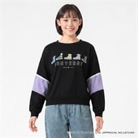 コンバース×サンリオキャラクターズ スニーカー柄長袖Tシャツ キッズ 女の子 130cm-160cm(ブラック-130cm)